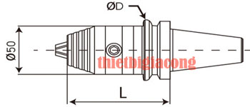 Kích thước bầu khoan chuôi cán BT40 BT50 loại GHK Yaliang