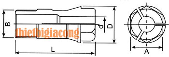 kích thước ống kẹp mũi khoan (Collet)